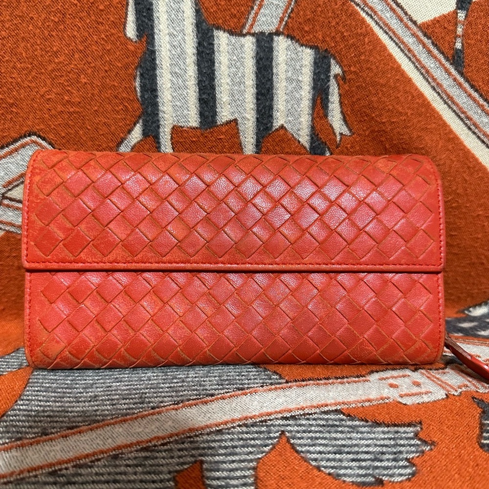 Bottega Veneta Red Woven Clutch